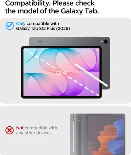 Spigen Air Skin Pro Samsung Galaxy Tab S12 Plus Hoes Book Case Grijs afbeelding 2