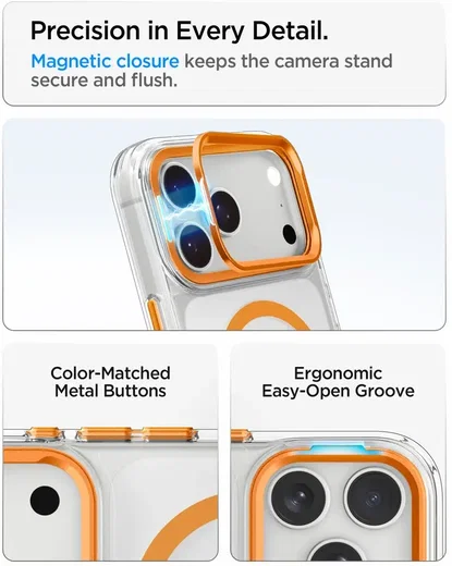 Spigen Ultra Hybrid iPhone 18 Pro / 17 Pro Hoesje MagSafe Kickstand Oranje afbeelding 7