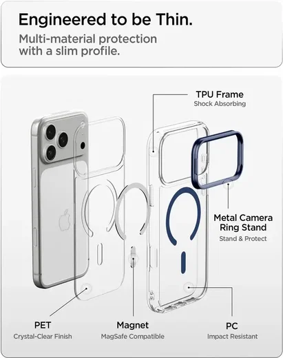 Spigen Ultra Hybrid iPhone 18 Pro Max/17 Pro Max Hoesje MagSafe Kickstand Blauw afbeelding 8