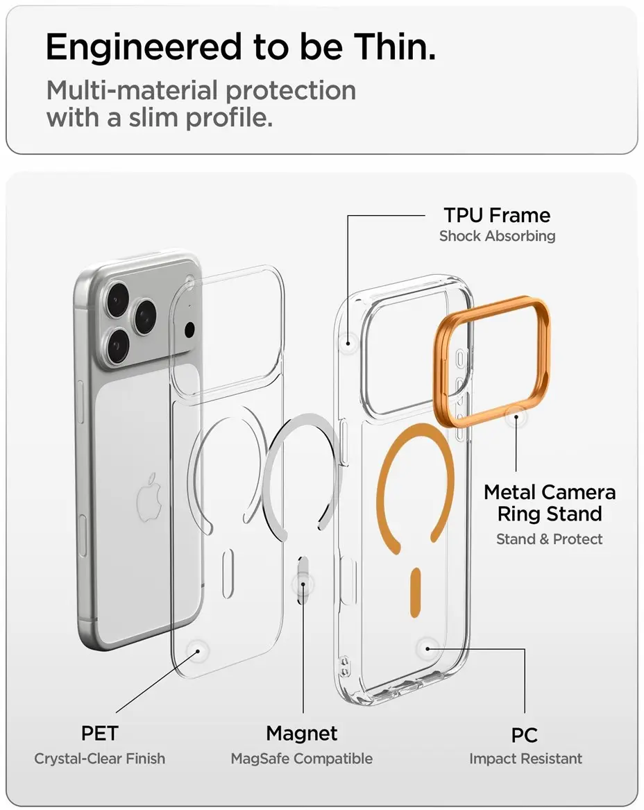 Spigen Ultra Hybrid iPhone 18 Pro Max/17 Pro Max Hoesje MagSafe Kickstand Oranje afbeelding 8