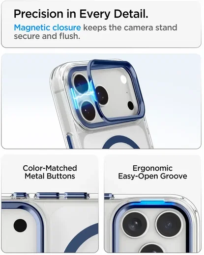 Spigen Ultra Hybrid iPhone 18 Pro / 17 Pro Hoesje MagSafe Kickstand Blauw afbeelding 7