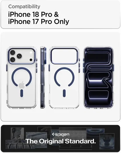Spigen Ultra Hybrid iPhone 18 Pro / 17 Pro Hoesje MagSafe Kickstand Blauw afbeelding 4