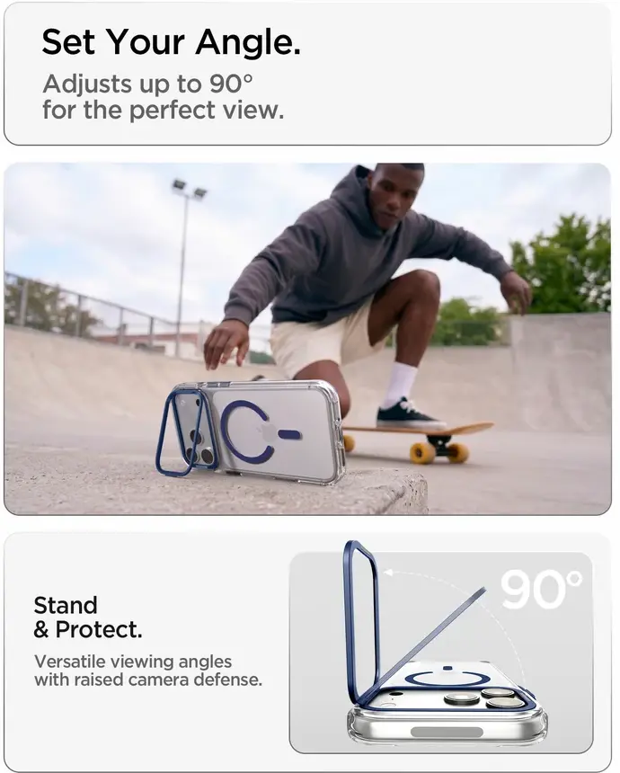 Spigen Ultra Hybrid iPhone 18 Pro / 17 Pro Hoesje MagSafe Kickstand Blauw afbeelding 5