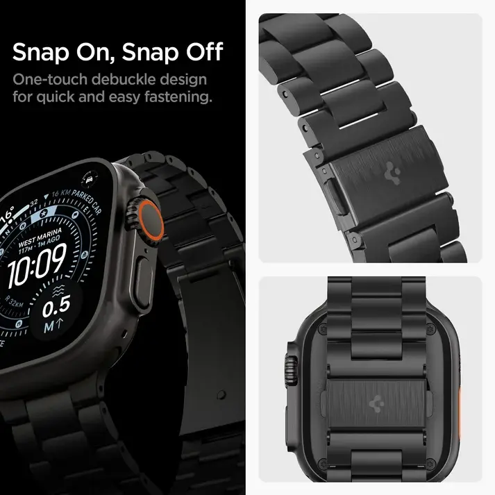 Spigen Modern Fit Apple Watch 1-12/SE/Ultra 49/46/45/44MM Bandje Zwart afbeelding 10
