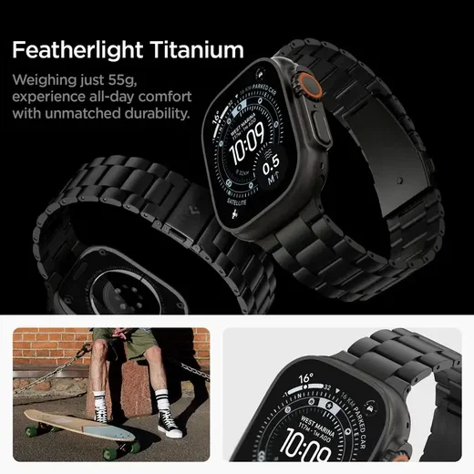 Spigen Modern Fit Apple Watch 1-12/SE/Ultra 49/46/45/44MM Bandje Zwart afbeelding 9