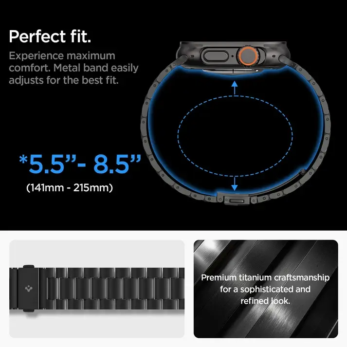 Spigen Modern Fit Apple Watch 1-12/SE/Ultra 49/46/45/44MM Bandje Zwart afbeelding 11
