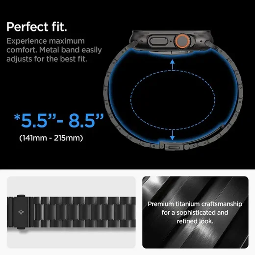 Spigen Modern Fit Apple Watch 1-12/SE/Ultra 49/46/45/44MM Bandje Zwart afbeelding 11