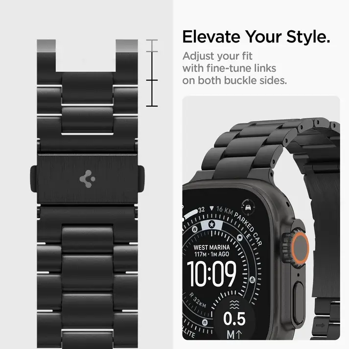 Spigen Modern Fit Apple Watch 1-12/SE/Ultra 49/46/45/44MM Bandje Zwart afbeelding 12