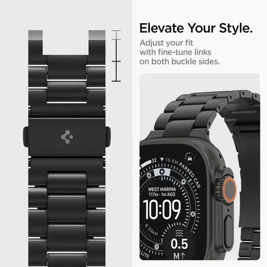 Spigen Modern Fit Apple Watch 1-12/SE/Ultra 49/46/45/44MM Bandje Zwart afbeelding 12