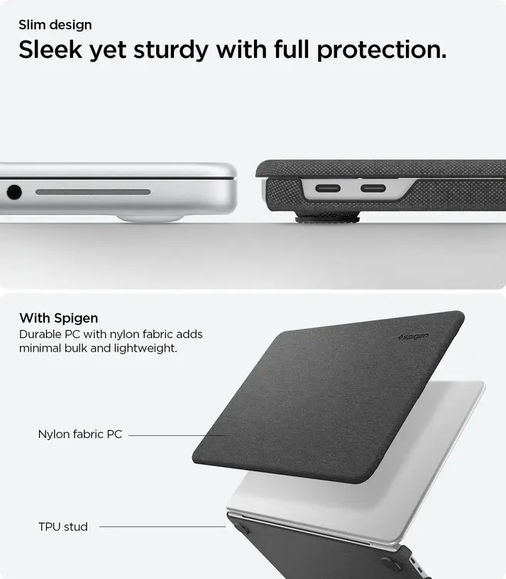 Spigen Urban Fit MacBook Neo Laptop Hoes Nylon Zwart afbeelding 10