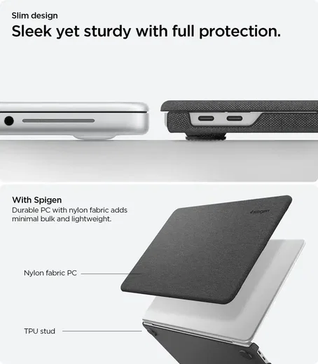 Spigen Urban Fit MacBook Neo Laptop Hoes Nylon Zwart afbeelding 10