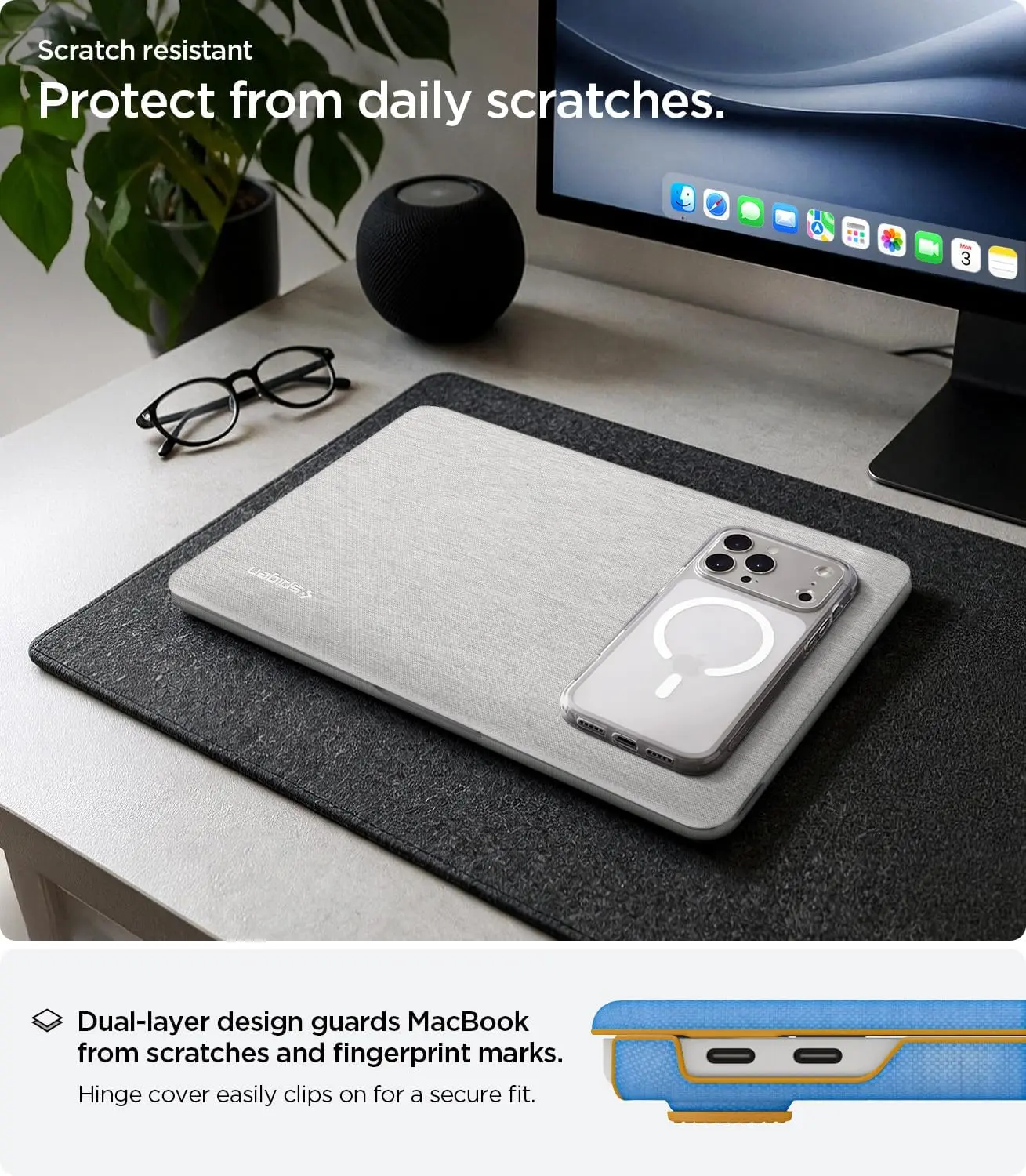Spigen Urban Fit MacBook Neo Laptop Hoes Nylon Grijs afbeelding 9