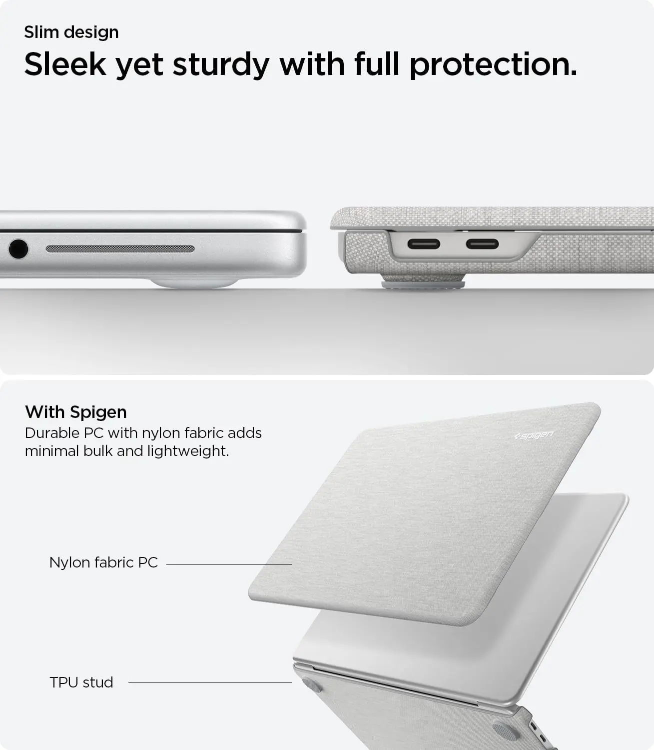 Spigen Urban Fit MacBook Neo Laptop Hoes Nylon Grijs afbeelding 6