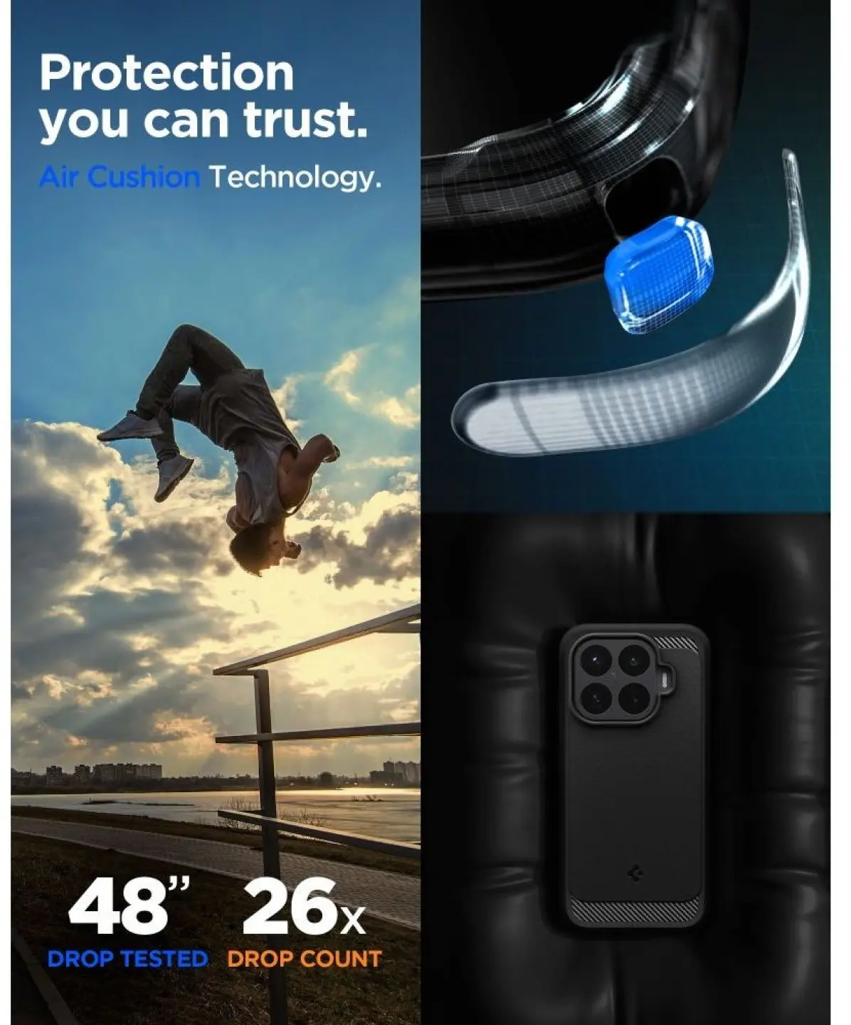 Spigen Rugged Armor Xiaomi 17T Pro Hoesje Back Cover Zwart afbeelding 3