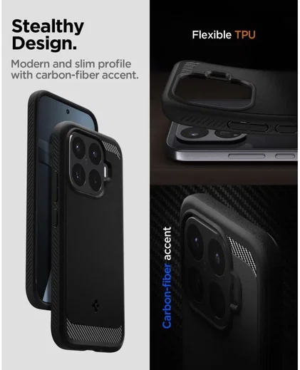 Spigen Rugged Armor Xiaomi 17T Pro Hoesje Back Cover Zwart afbeelding 6