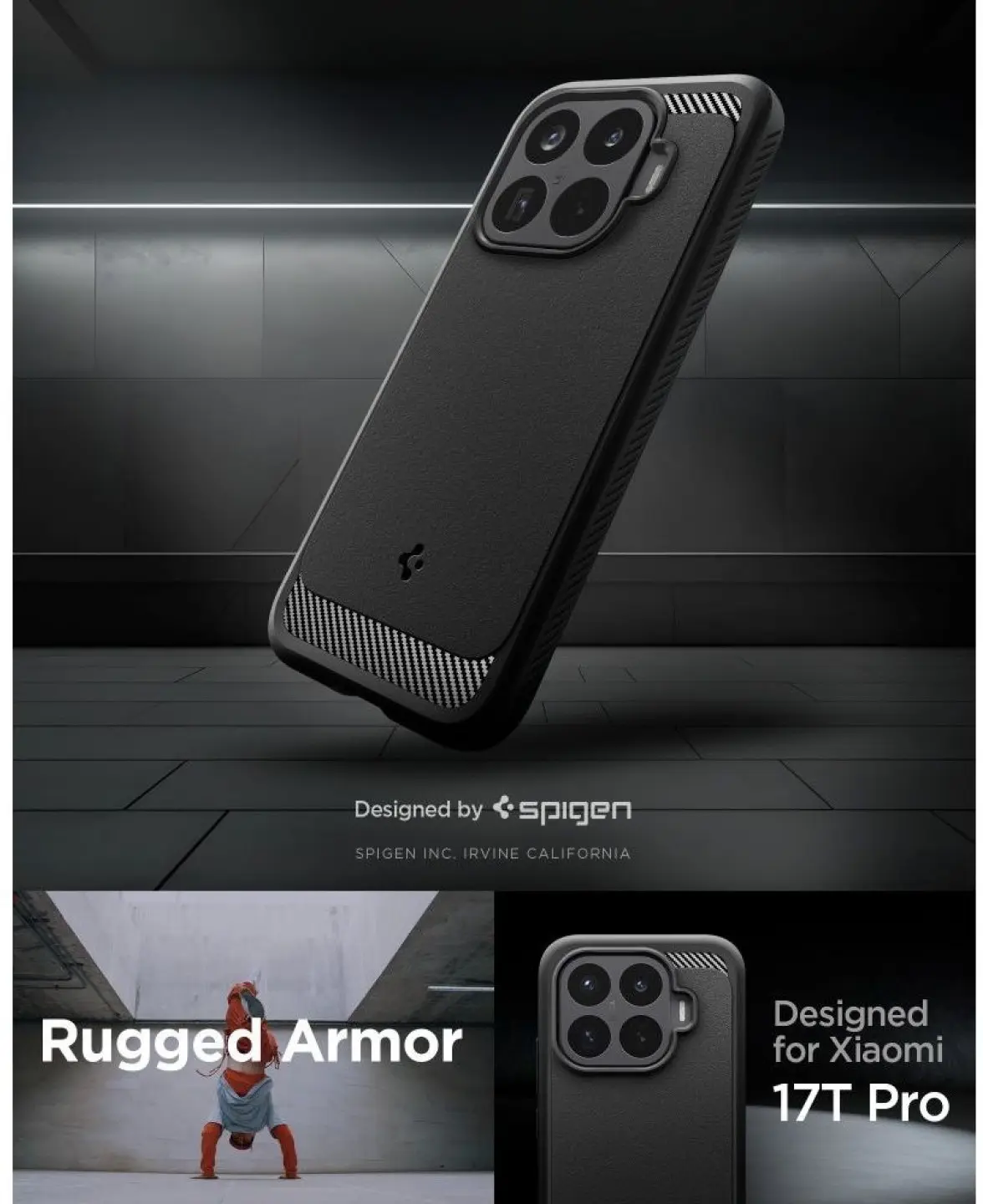 Spigen Rugged Armor Xiaomi 17T Pro Hoesje Back Cover Zwart afbeelding 8