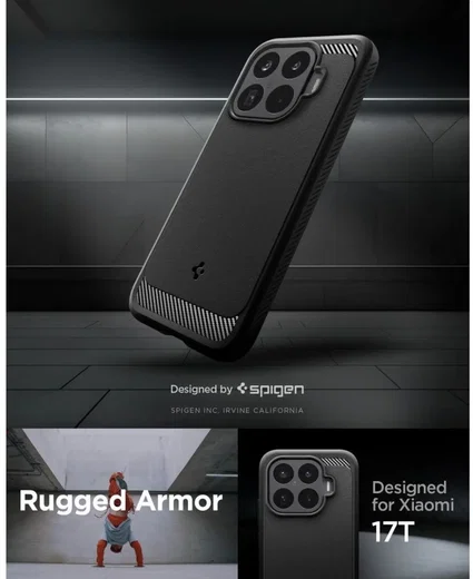 Spigen Rugged Armor Xiaomi 17T Hoesje Back Cover Zwart afbeelding 8