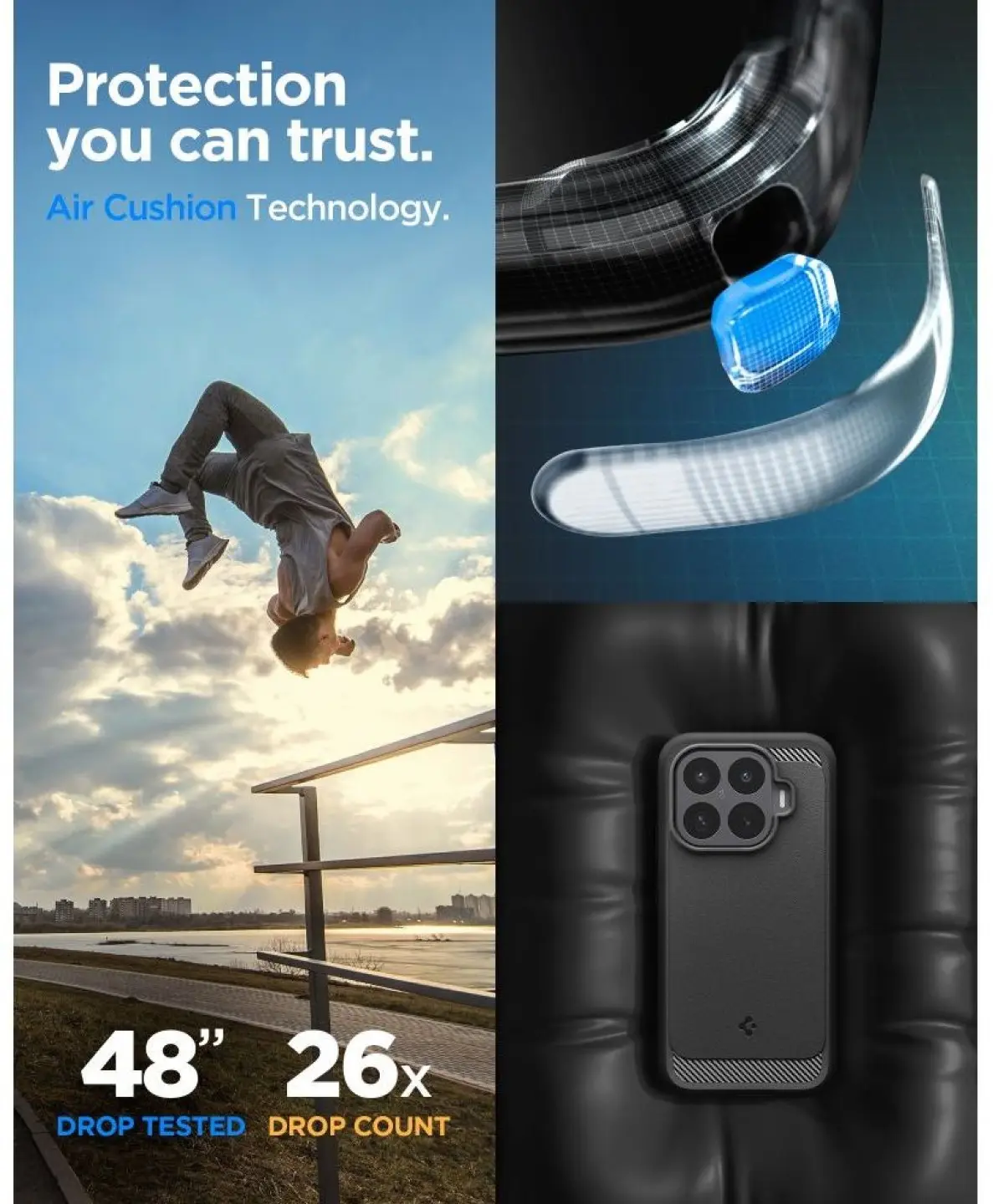 Spigen Rugged Armor Xiaomi 17T Hoesje Back Cover Zwart afbeelding 3