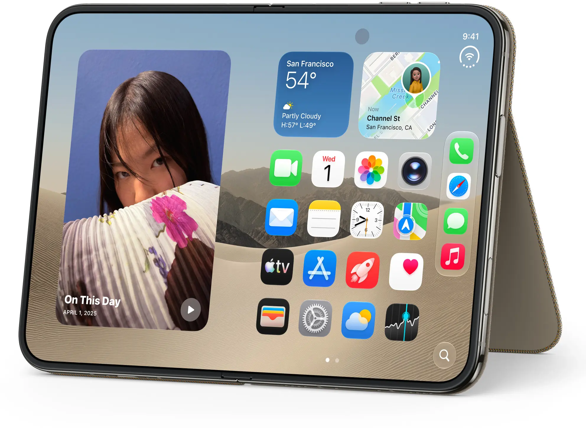 Origineel Apple iPhone Duo Folio Hoesje MagSafe met Standaard Bruin afbeelding 4