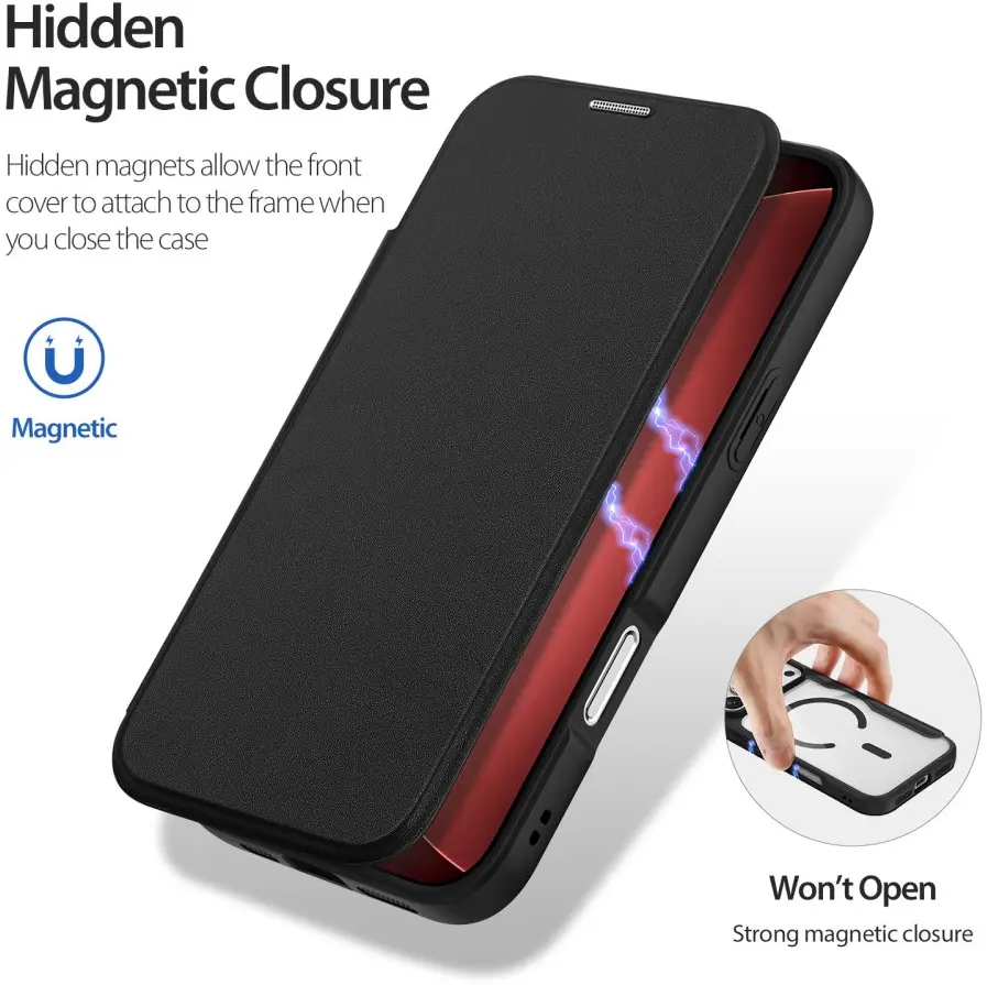 Dux Ducis Skin X Pro Apple iPhone 18 Pro / 17 Pro Hoesje MagSafe Book Case Zwart afbeelding 8
