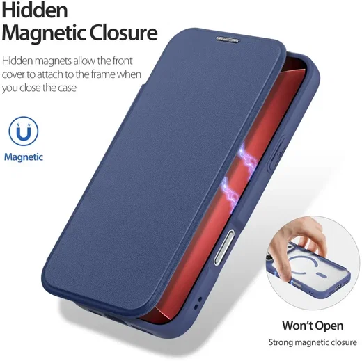 Dux Ducis Skin X Pro Apple iPhone 18 Pro / 17 Pro Hoesje MagSafe Book Case Blauw afbeelding 8