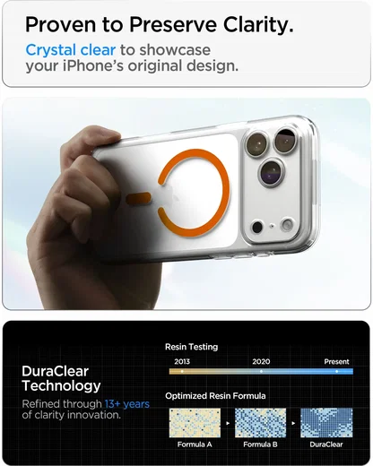 Spigen Ultra Hybrid MagFit iPhone 18 Pro Max / 17 Pro Max Hoesje Clear Oranje afbeelding 8