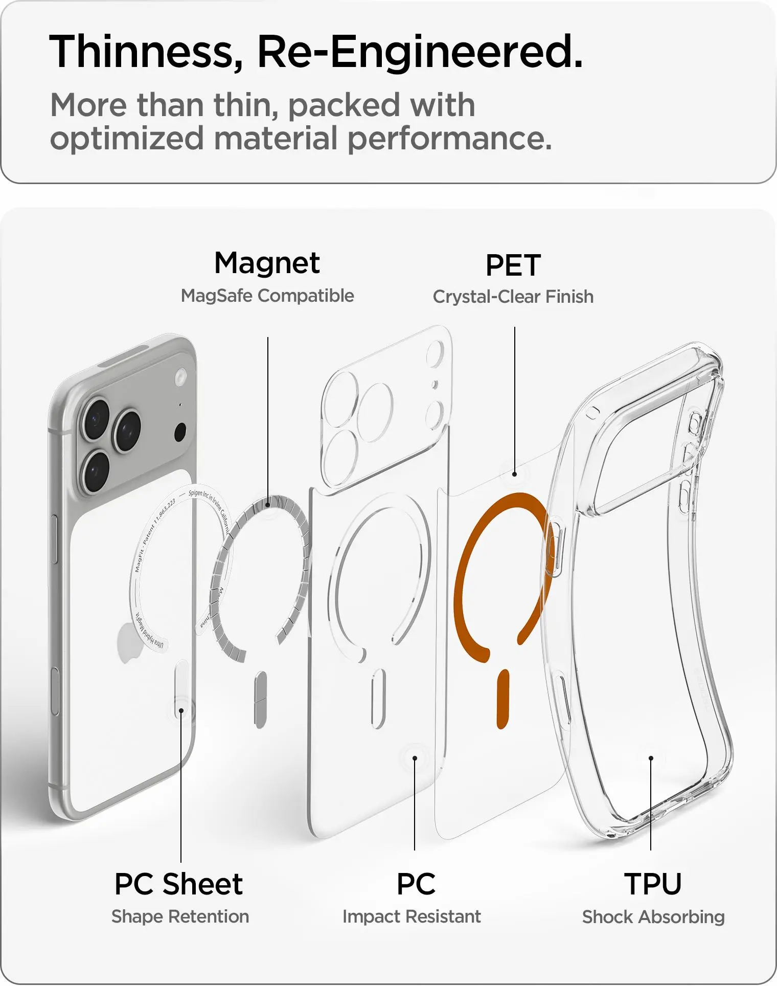 Spigen Ultra Hybrid MagFit iPhone 18 Pro Max / 17 Pro Max Hoesje Clear Oranje afbeelding 7