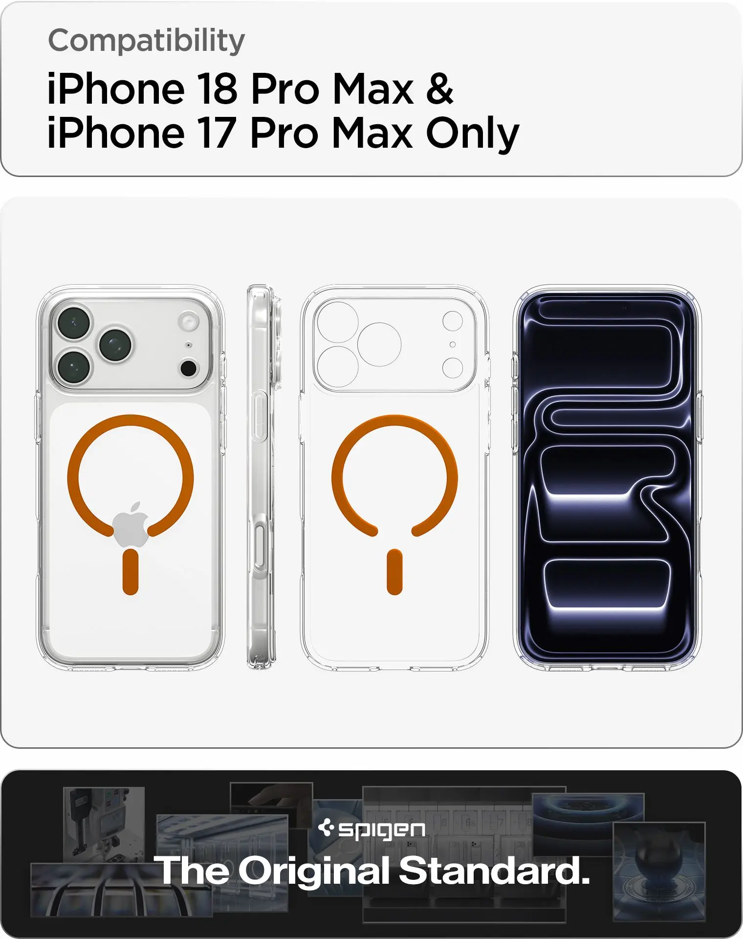 Spigen Ultra Hybrid MagFit iPhone 18 Pro Max / 17 Pro Max Hoesje Clear Oranje afbeelding 4