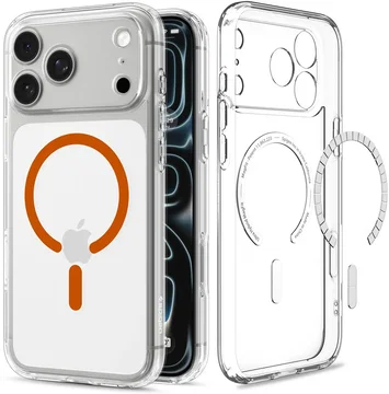 Spigen Ultra Hybrid MagFit iPhone 18 Pro Max / 17 Pro Max Hoesje Clear Oranje