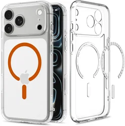 Spigen Ultra Hybrid MagFit iPhone 18 Pro Max / 17 Pro Max Hoesje Clear Oranje afbeelding