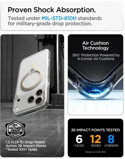 Spigen Ultra Hybrid MagFit iPhone 18 Pro Max / 17 Pro Max Hoesje Clear Goud afbeelding 3