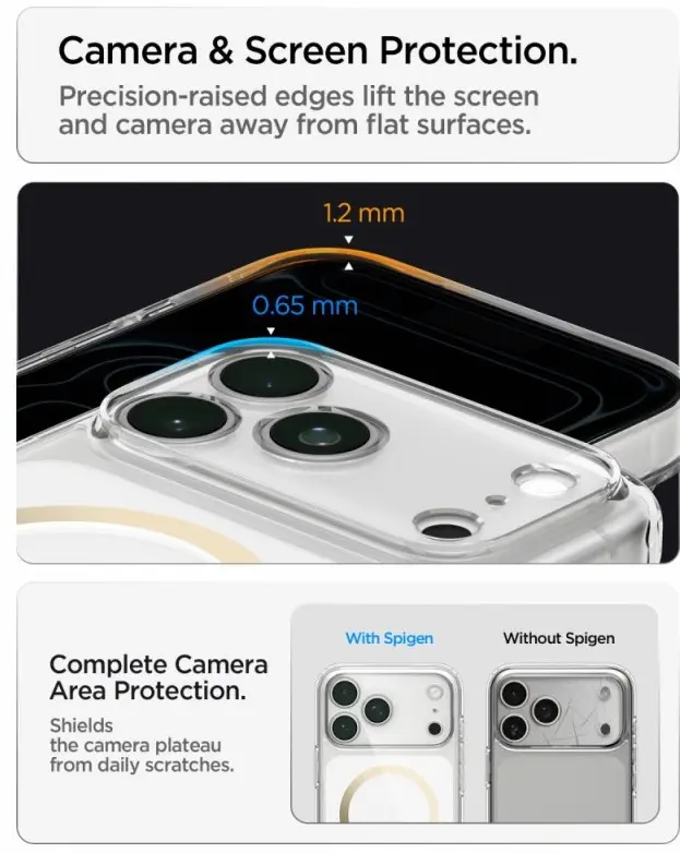 Spigen Ultra Hybrid MagFit iPhone 18 Pro Max / 17 Pro Max Hoesje Clear Goud afbeelding 5
