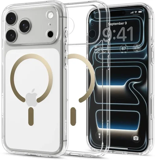 Spigen Ultra Hybrid MagFit iPhone 18 Pro Max / 17 Pro Max Hoesje Clear Goud afbeelding 2