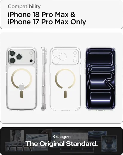 Spigen Ultra Hybrid MagFit iPhone 18 Pro Max / 17 Pro Max Hoesje Clear Goud afbeelding 4