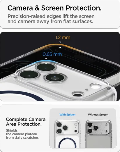 Spigen Ultra Hybrid MagFit iPhone 18 Pro Max / 17 Pro Max Hoesje Clear Blauw afbeelding 5