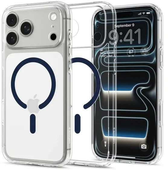 Spigen Ultra Hybrid MagFit iPhone 18 Pro Max / 17 Pro Max Hoesje Clear Blauw afbeelding 2