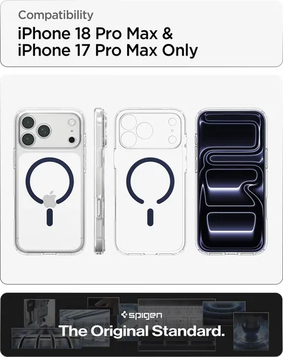 Spigen Ultra Hybrid MagFit iPhone 18 Pro Max / 17 Pro Max Hoesje Clear Blauw afbeelding 4