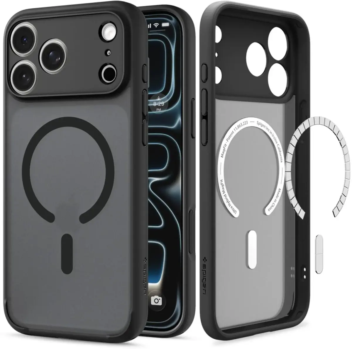 Spigen Ultra Hybrid MagFit iPhone 18 Pro Max / 17 Pro Max Hoesje Frosted Zwart afbeelding 1
