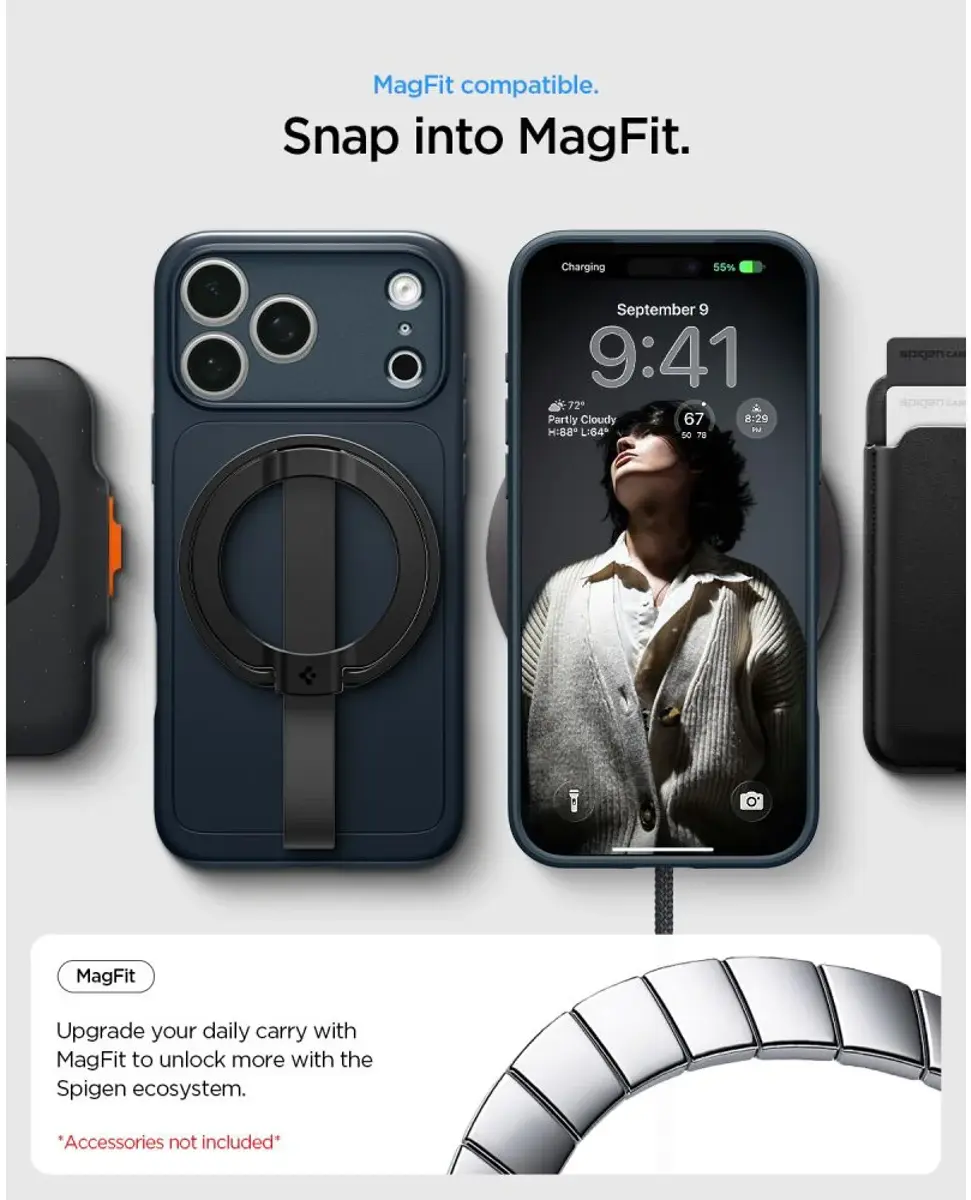 Spigen Thin Fit MagFit iPhone 18 Pro Max / 17 Pro Max Hoesje MagSafe Metal Slate afbeelding 9