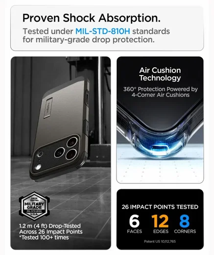 Spigen Tough Armor T iPhone 18 Pro Max / 17 Pro Max Hoesje MagSafe Gunmetal afbeelding 3