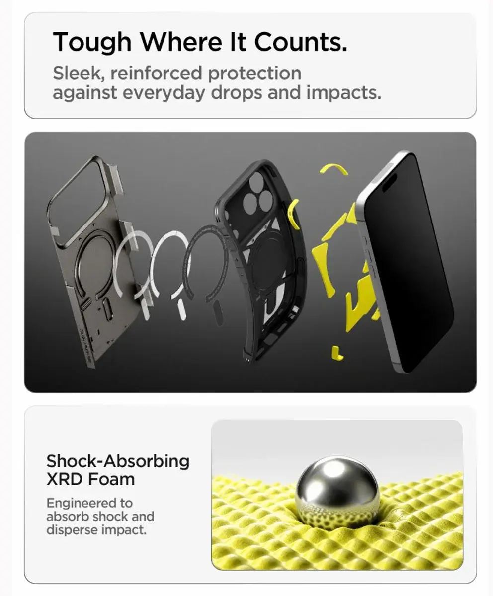 Spigen Tough Armor T iPhone 18 Pro Max / 17 Pro Max Hoesje MagSafe Gunmetal afbeelding 6