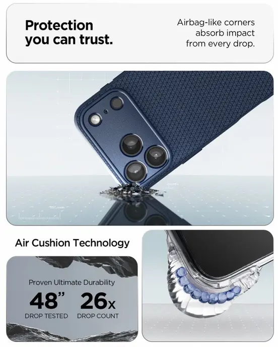 Spigen Liquid Air Apple iPhone 18 Pro Max / 17 Pro Max Hoesje Back Cover Blauw afbeelding 3