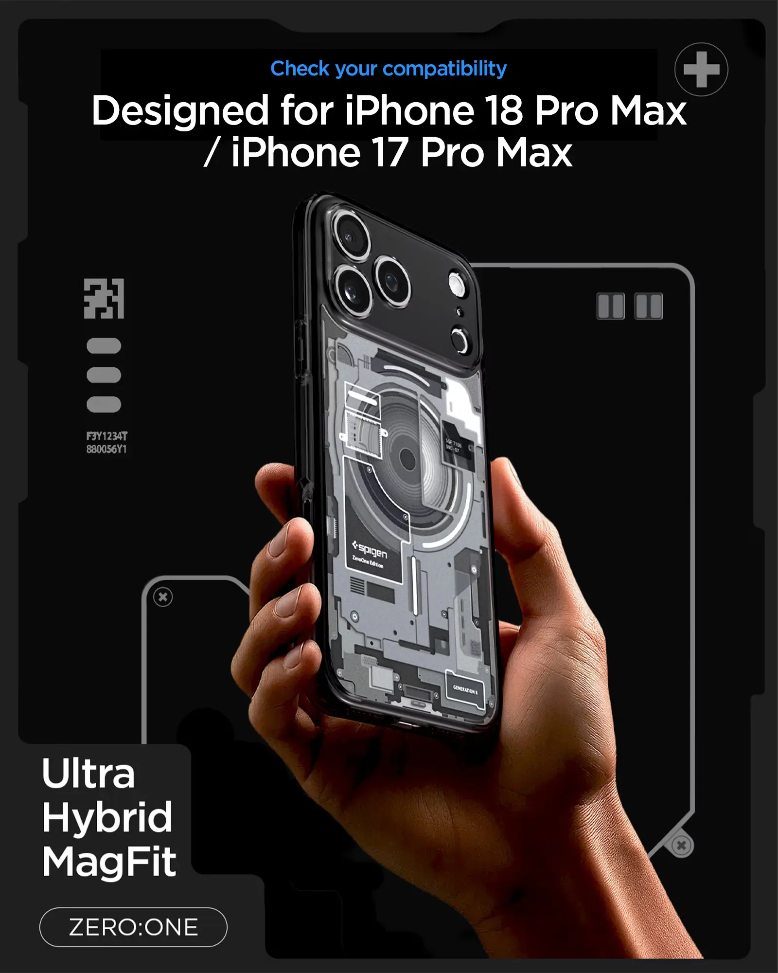 Spigen Ultra Hybrid MagFit iPhone 18 Pro Max / 17 Pro Max Hoesje Zero One Zwart afbeelding 4