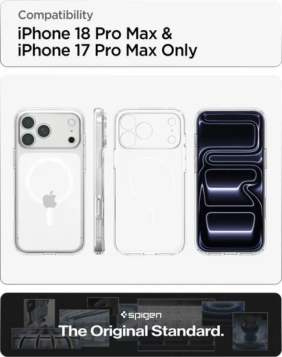 Spigen Ultra Hybrid MagFit iPhone 18 Pro Max / 17 Pro Max Hoesje Clear Wit afbeelding 4