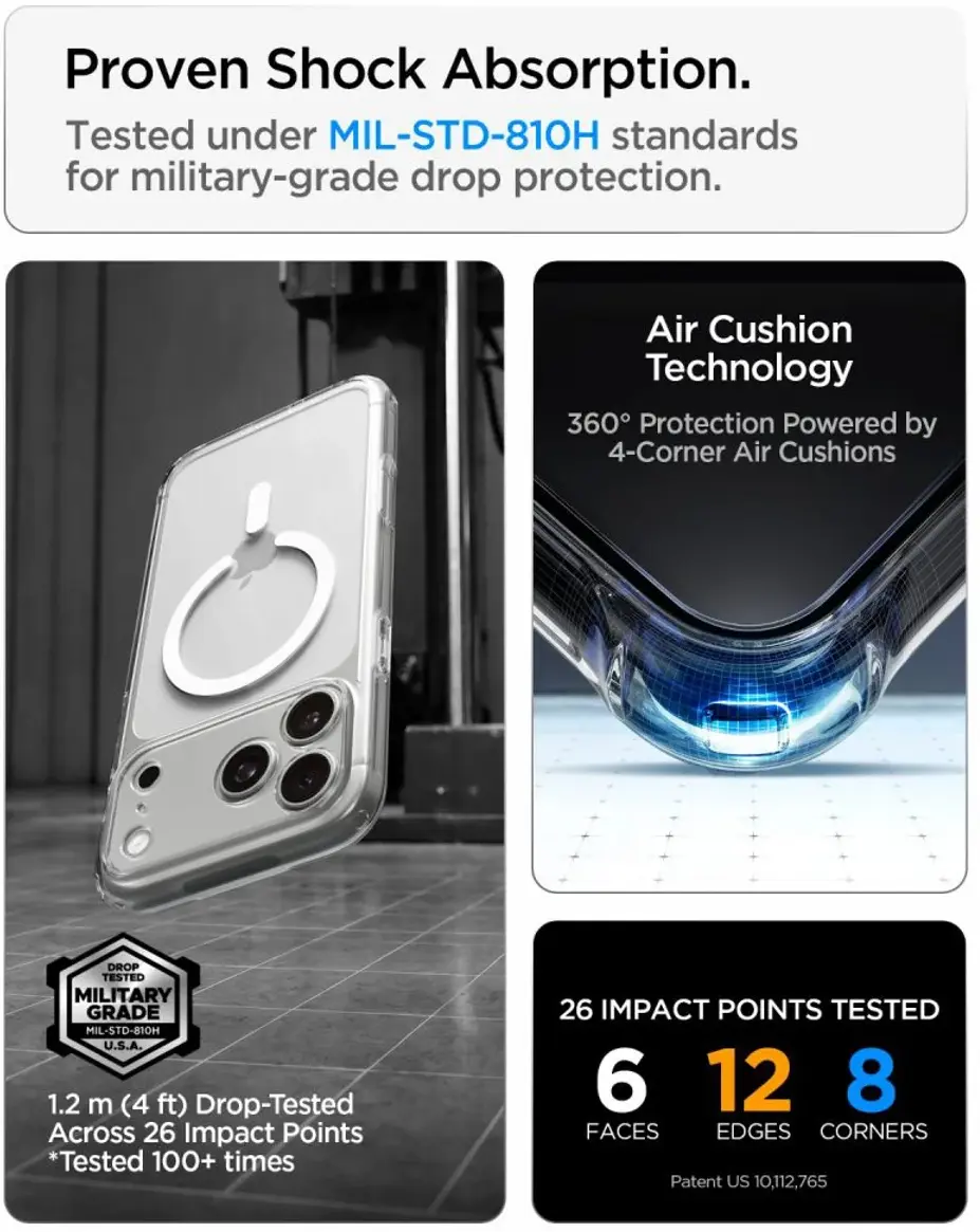 Spigen Ultra Hybrid MagFit iPhone 18 Pro Max / 17 Pro Max Hoesje Clear Wit afbeelding 3