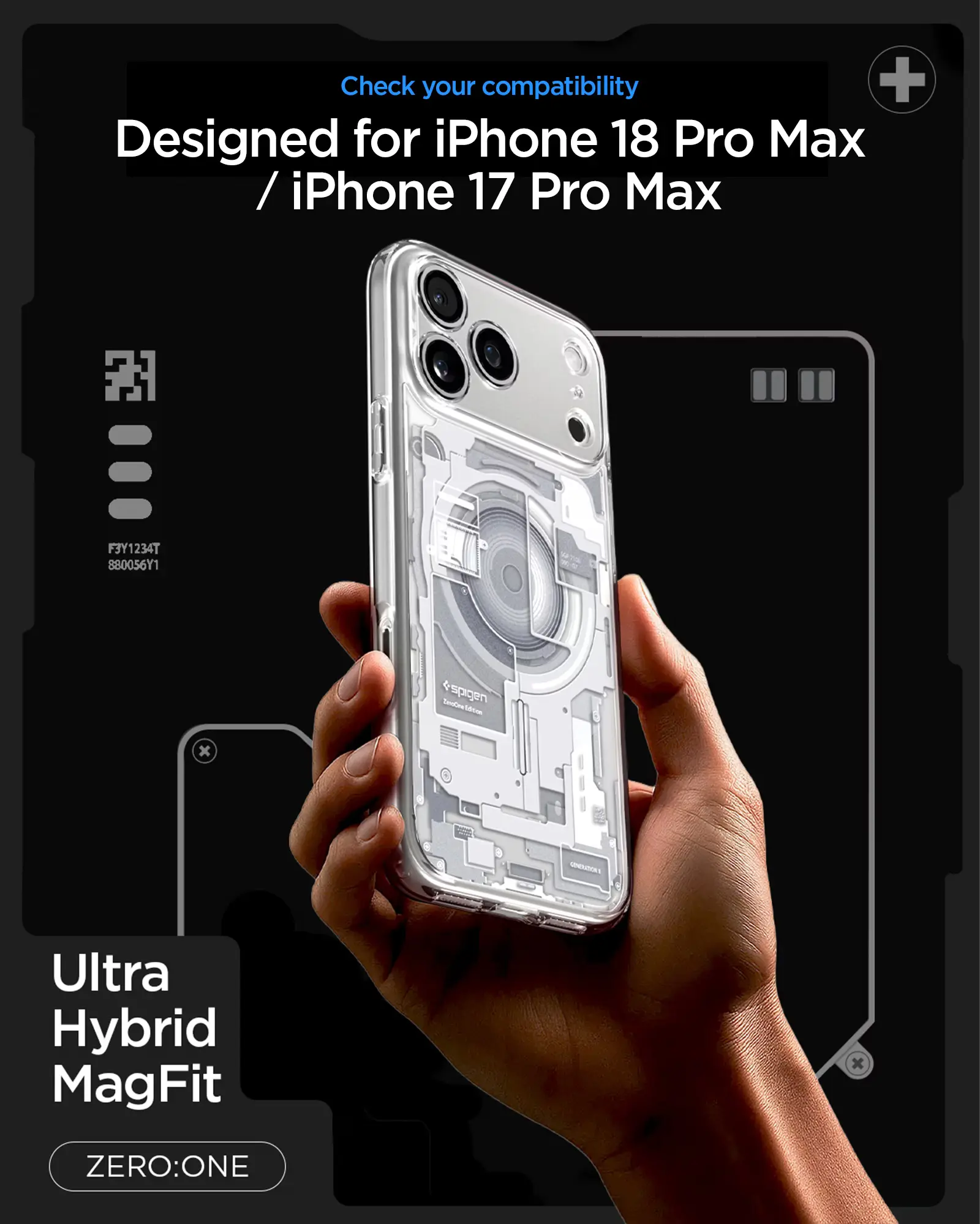 Spigen Ultra Hybrid MagFit iPhone 18 Pro Max / 17 Pro Max Hoesje Zero One Wit afbeelding 4
