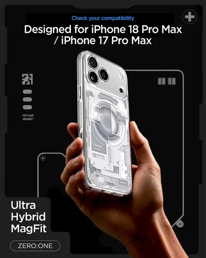 Spigen Ultra Hybrid MagFit iPhone 18 Pro Max / 17 Pro Max Hoesje Zero One Wit afbeelding 4