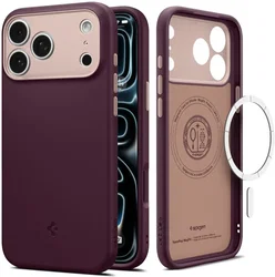 Spigen Nano Pop MagFit iPhone 18 Pro / 17 Pro Hoesje Back Cover MagSafe Burgundy afbeelding