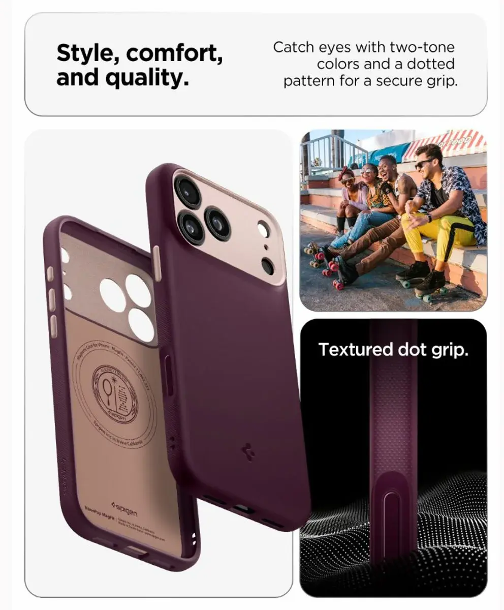 Spigen Nano Pop MagFit iPhone 18 Pro / 17 Pro Hoesje Back Cover MagSafe Burgundy afbeelding 5