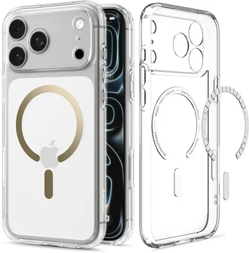 Spigen Ultra Hybrid MagFit iPhone 18 Pro / 17 Pro Hoesje MagSafe Clear Goud